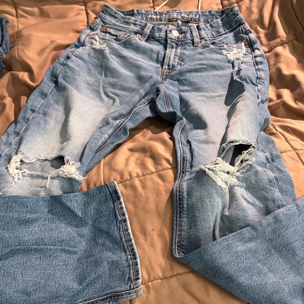 American Eagle Outfitters Blue Distressed Jeans